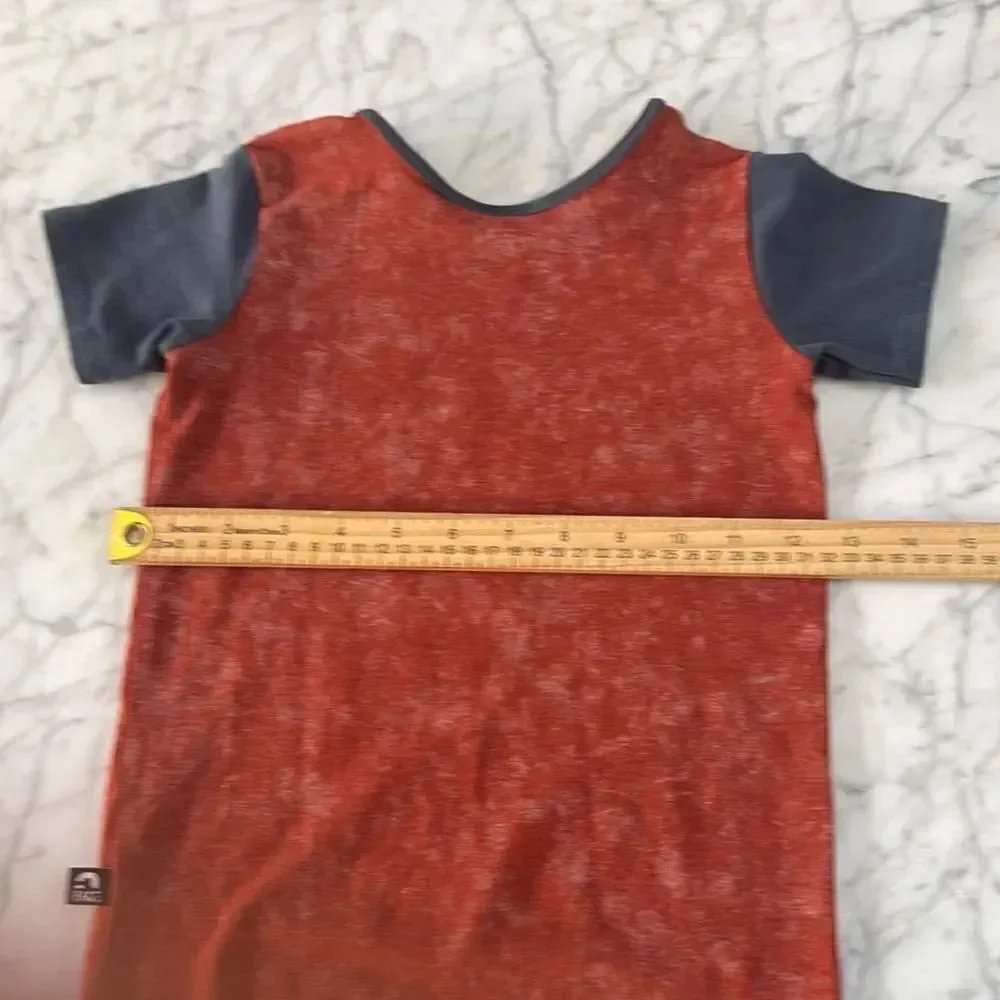 Rags To Raches Short-Sleeve Acid Wash Trinny Romper Sz 3/4